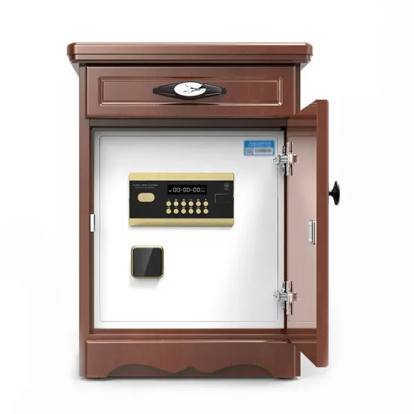 55cm Height Bedside Safe Cabinet with Alarm System Electronic Lock Password Key Safe Box Household Anti-theft Safe Deposit Box