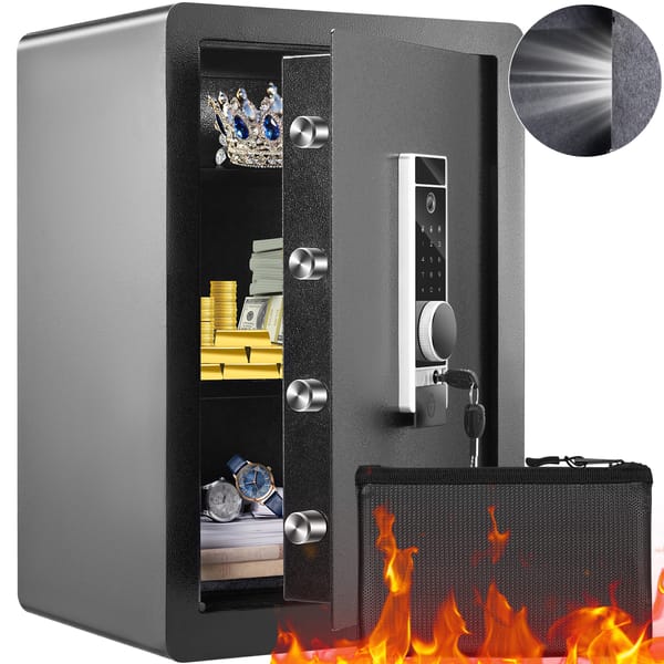 VEVOR Electric Safe 2.2/1.8 Cubic Feet Fingerprint & Digital Security Cabinet Safe W/ Fire-proof Bag for Cash Jewelry Documents