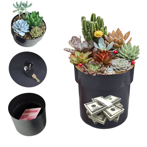 Potted Plants Pot Hidden Safe Deposit Security Box Moneybox Secret Storage Stash Cash Box Object Secrette Hiding Secret Safes