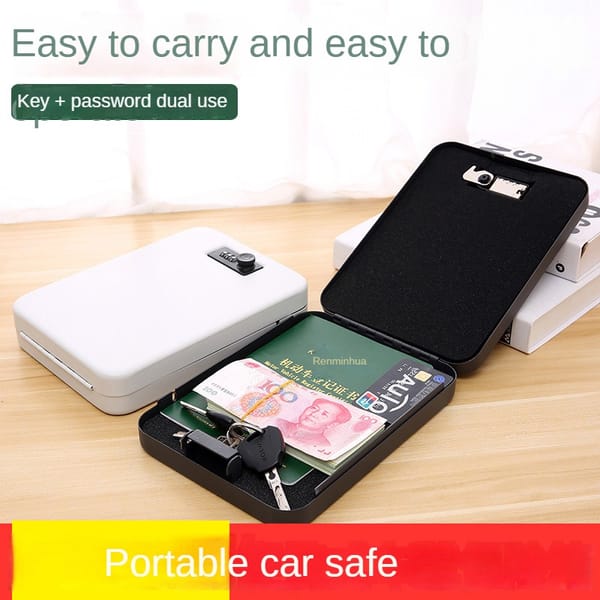 Portable Pistol Safe Jewelry Code Box Pearl Treasure Box Car Safe  25.5*18*4.5cm